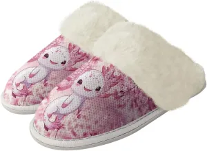 Slippers For Women Indoor And Outdoor, Anti-Slip Sole Fluffy Slippers Flannel Lined Slippers with Fur Edges