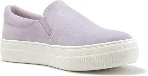 Soda Flat Women Shoes Slip On Loafers Casual Sneakers Memory Foam Insoles Hidden Platform/Flatform Round Toe Hike-G Light Purple Lavender 10