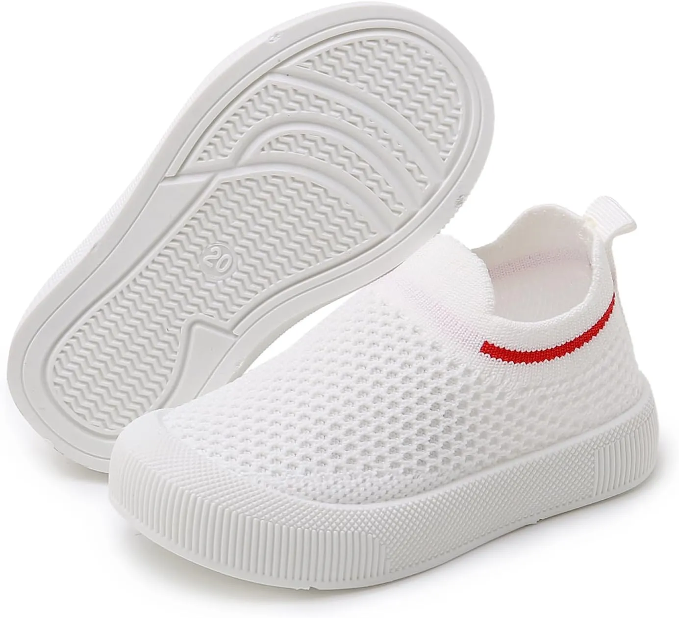 SOFMUO Baby Boys Girls Toddler Sneakers Kids Lightweight Knit Walking Shoes Mesh Breathable Tennis Trainers Shoe 1-3 Yrs…