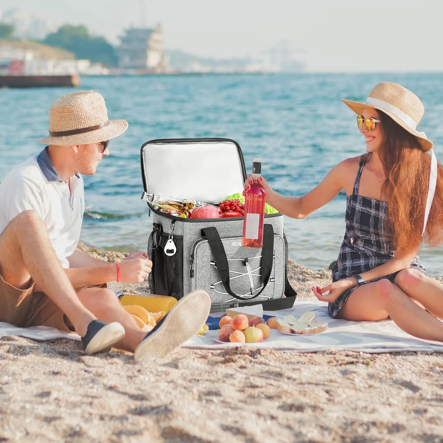 Soft Cooler Bag 35/45Can, Collapsible Cooler Insulated Leak Proof, Large Lunch Box for Men Women, Soft-Sided Cooler for Picnic, Grocery, Beach, Camping, Travel