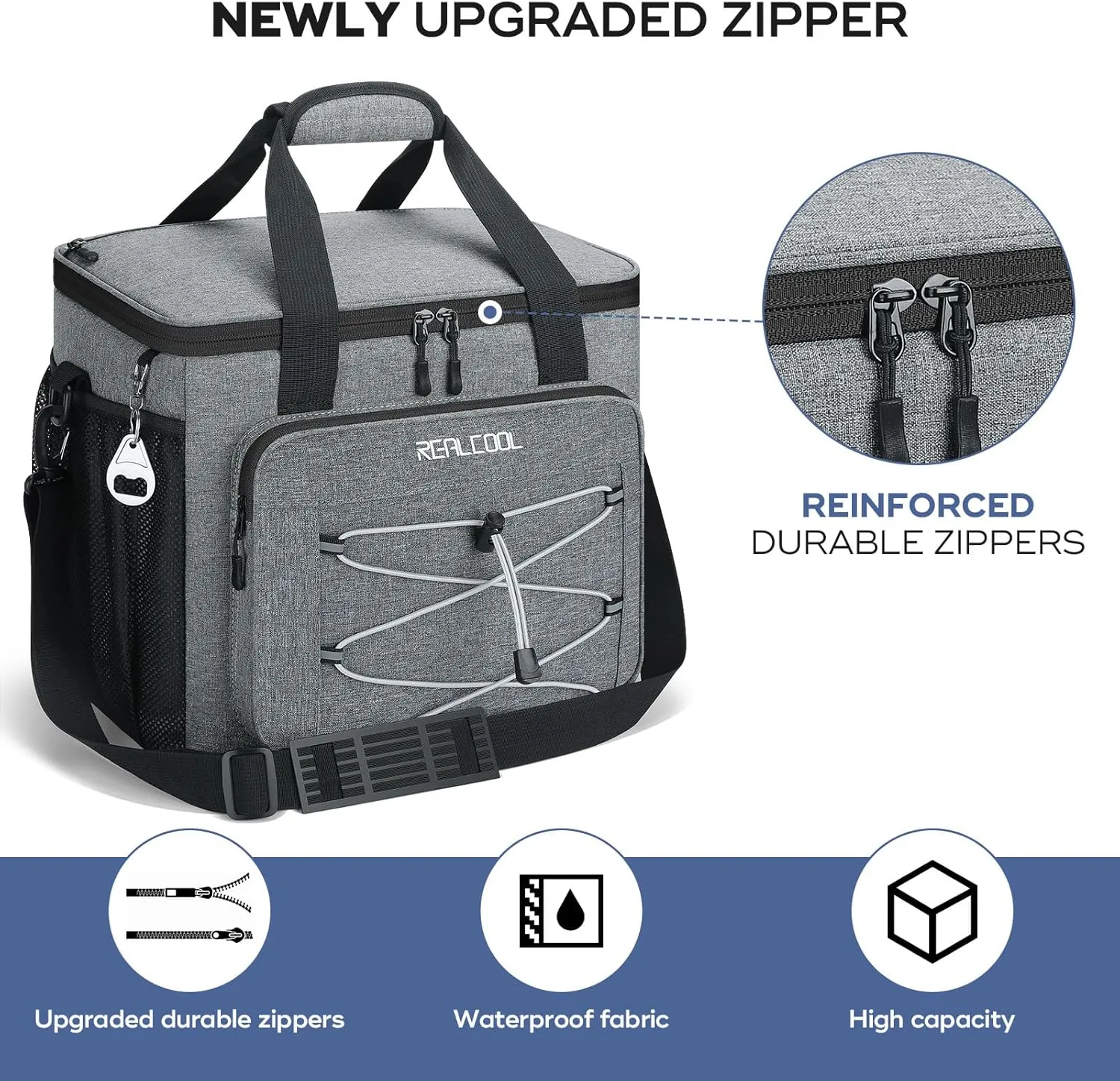 Soft Cooler Bag 35/45Can, Collapsible Cooler Insulated Leak Proof, Large Lunch Box for Men Women, Soft-Sided Cooler for Picnic, Grocery, Beach, Camping, Travel