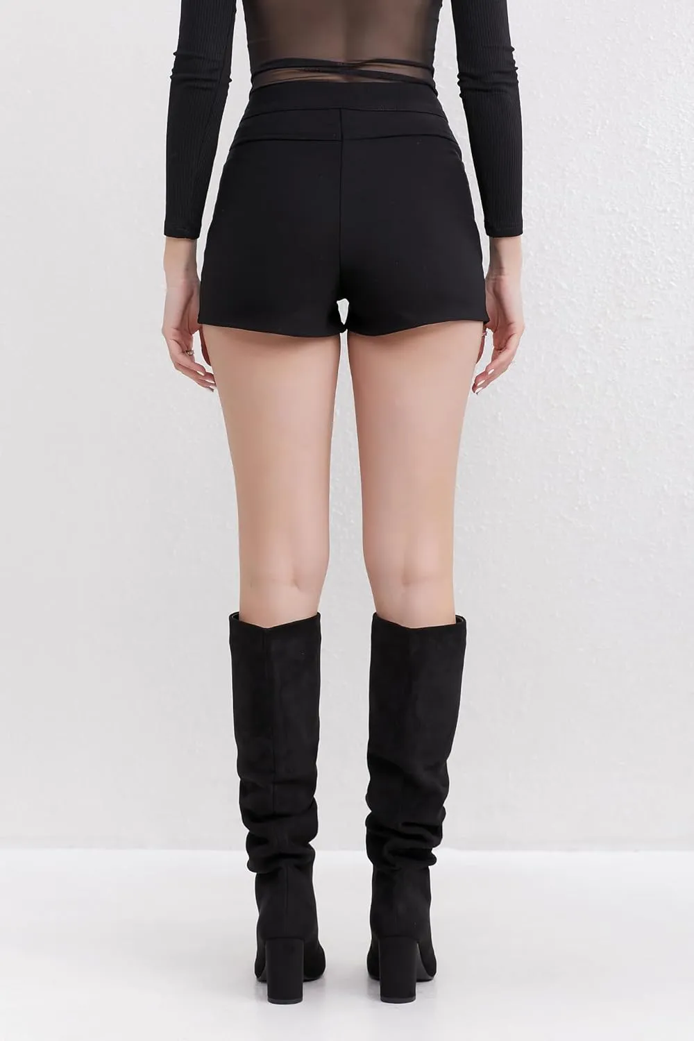Soft Slouchy Knee High Boots Chunky Heel Slip On Vegan Suede Dress Boots Wide Shaft Relaxed Fit