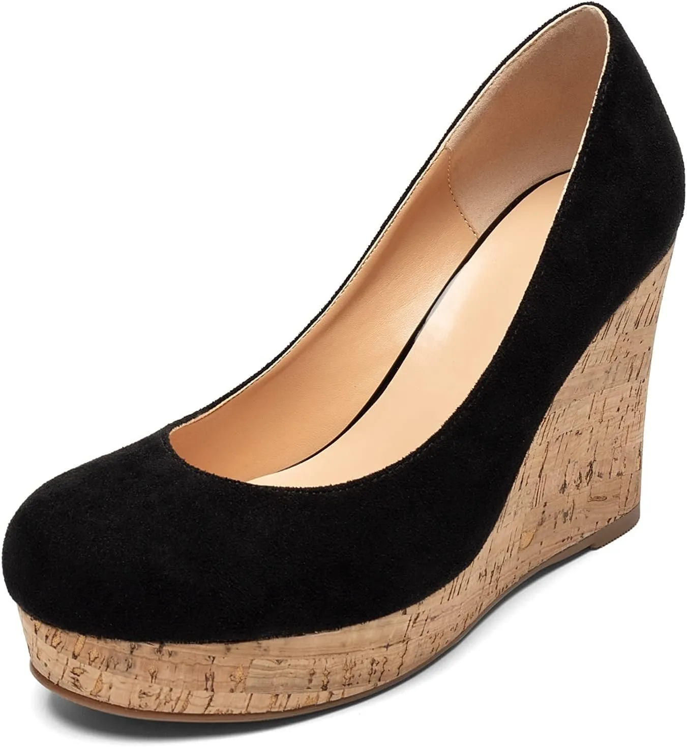 Soireelady Women's Platform Wedges Heel Pumps Slip on Platform High Heel Wedge Pump Shoes