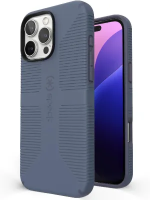 Speck iPhone 16 Pro Max Case - CandyShell Grip Case for Women and Men - Blue/Faded Denim