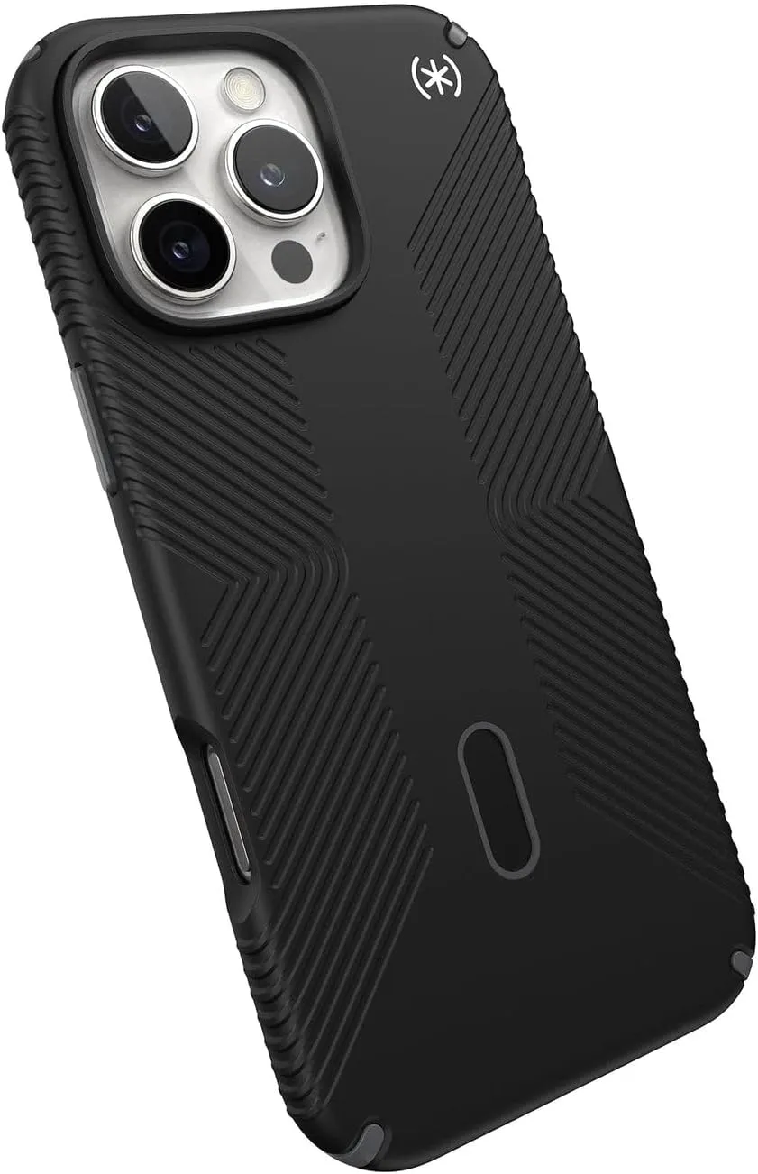 Speck Presidio 2 Grip iPhone 16 Pro Max Case - MagSafe and ClickLock - Slim Black/Slate Phone Case