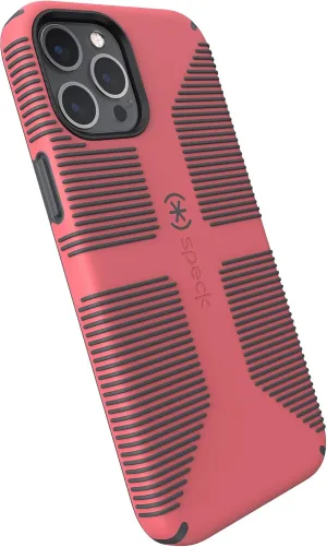 Speck Products CandyShell Pro Grip iPhone 12 Pro Max Case, Raspberry Kiss Red/Slate Grey (137609-9240)
