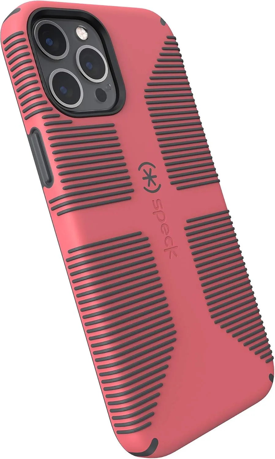 Speck Products CandyShell Pro Grip iPhone 12 Pro Max Case, Raspberry Kiss Red/Slate Grey (137609-9240)