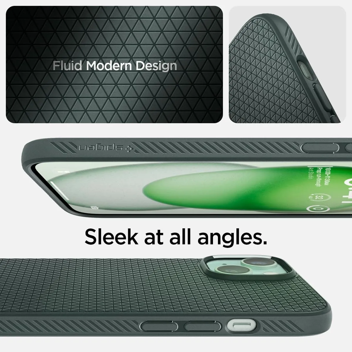 Spigen Liquid Air Designed for iPhone 15 Case (2023) [Military-Grade Protection] - Abyss Green