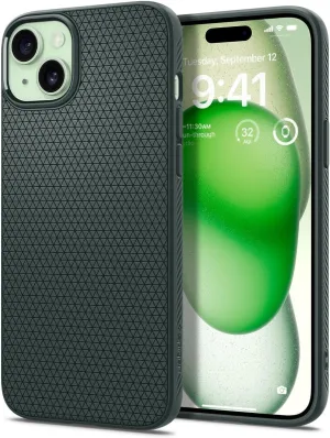 Spigen Liquid Air Designed for iPhone 15 Case (2023) [Military-Grade Protection] - Abyss Green