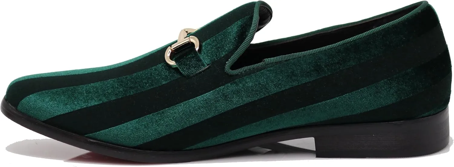 SPK21 Men's Vintage Sparkle Dress Loafers Slip On Fashion Shoes Classic Tuxedo Dress Shoes