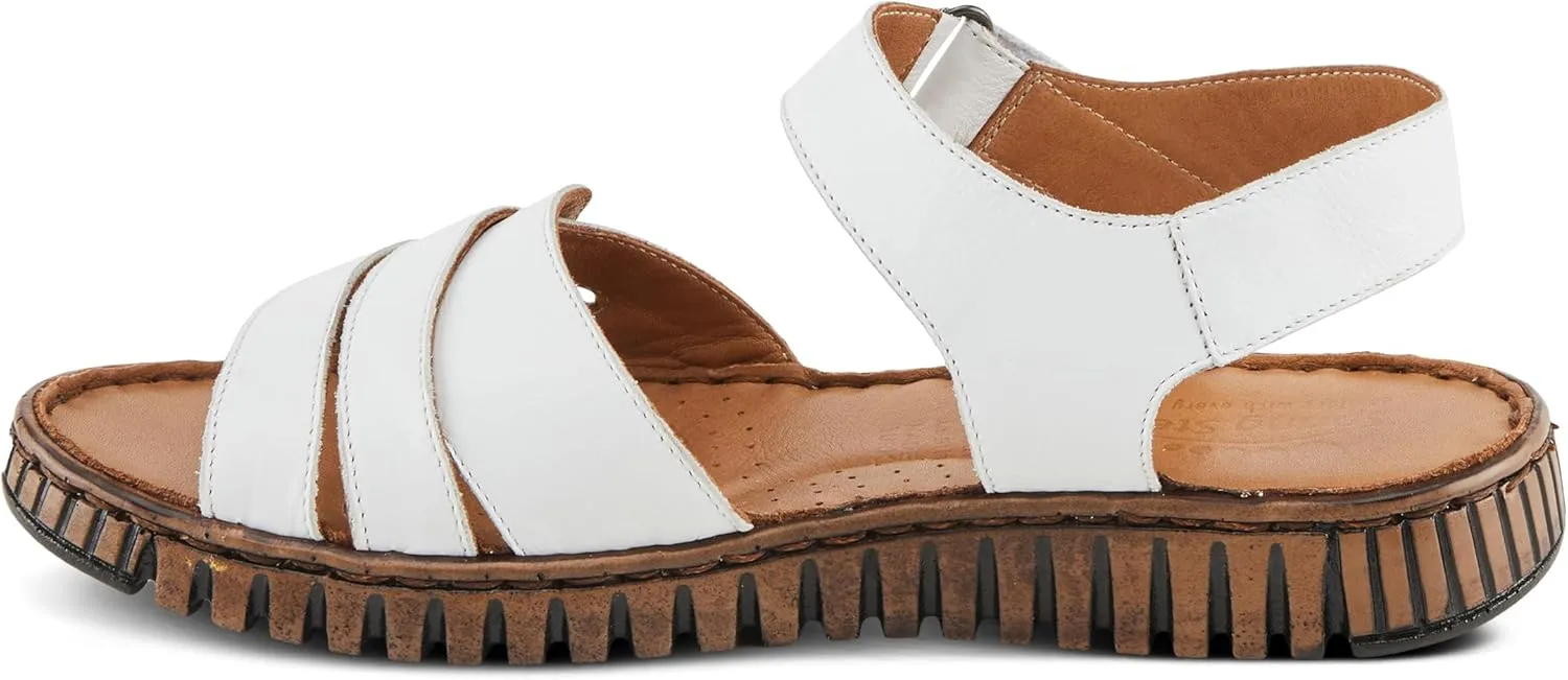 Spring Step NOCHELLA Women's Soft Leather Sandals - Hook and Loop Closure, All-Day Comfort