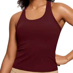 Stan Athletics- Women's Tank Top, Gym Tank for Women Workout Tank Tops for Women Ladies Yoga Tank Top Women's Summer Top (Racerback Tank Top, Large, Burgondy)
