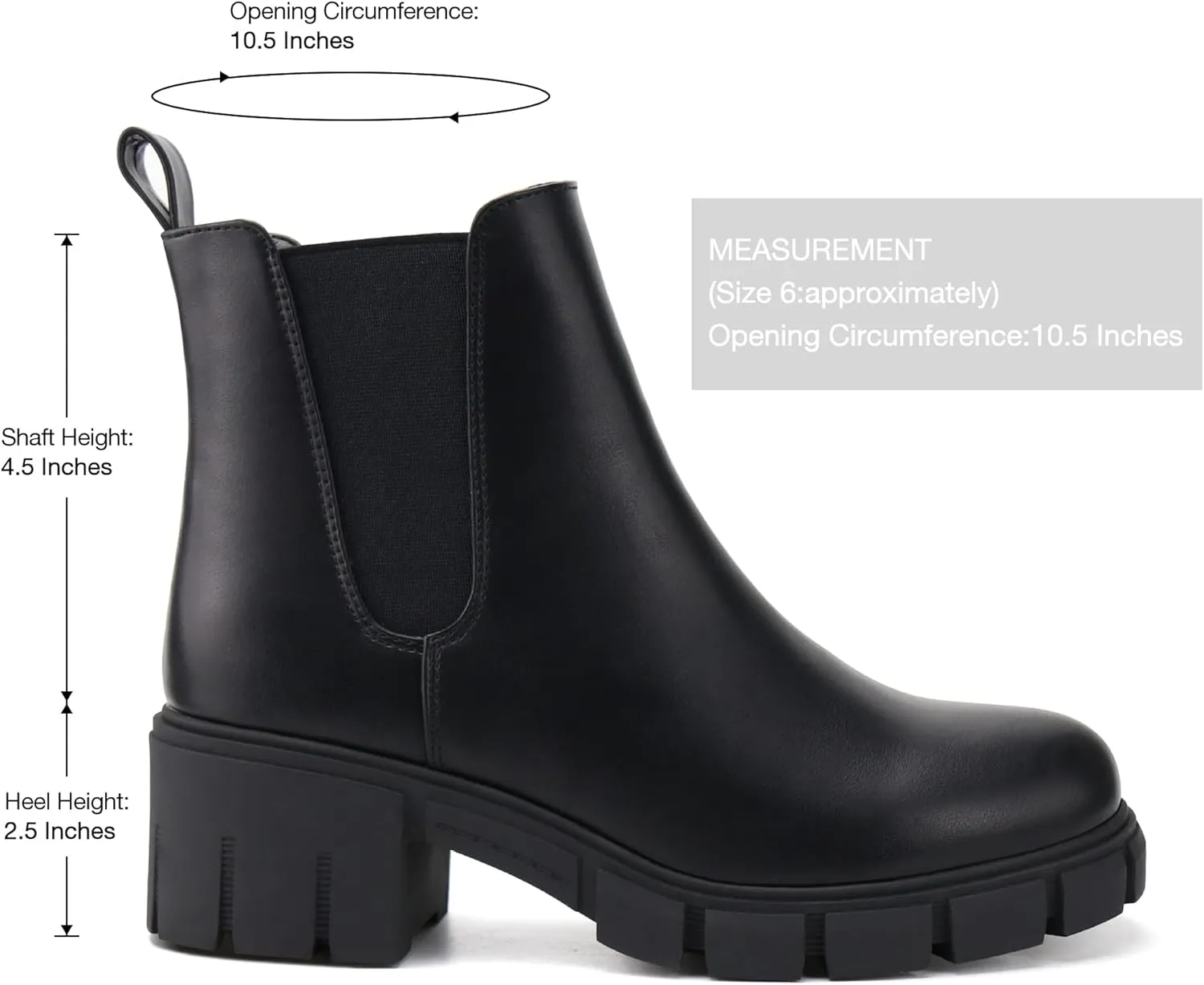 starmerx Women Platform Ankle Boots Elastic Chelsea Boots Mid Heel Slip on Booties