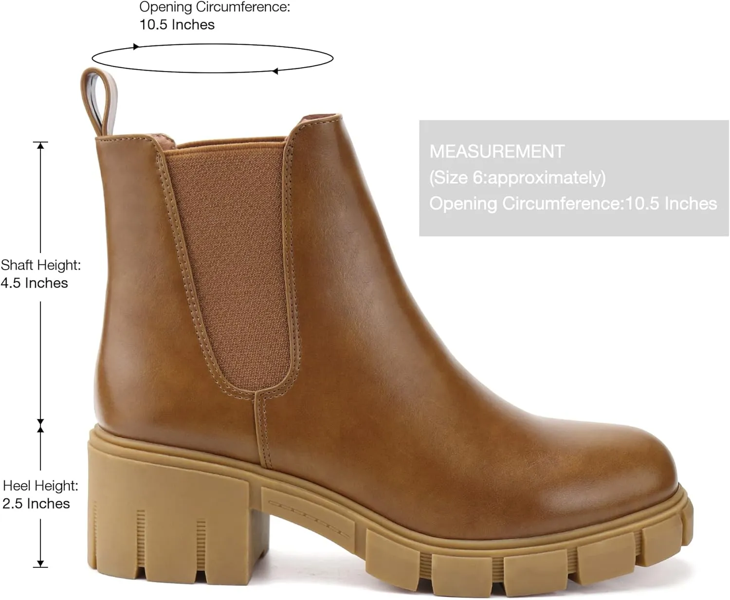 starmerx Women Platform Ankle Boots Elastic Chelsea Boots Mid Heel Slip on Booties