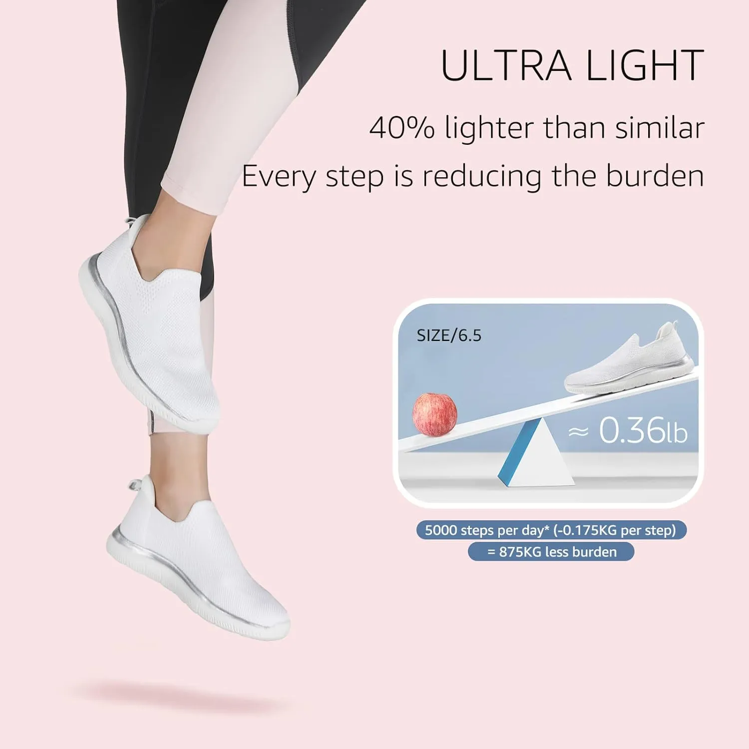 STQ Slip On Sneakers for Women Lightweight Walking Shoes Comfortable Breathable Mesh with Arch Suuport