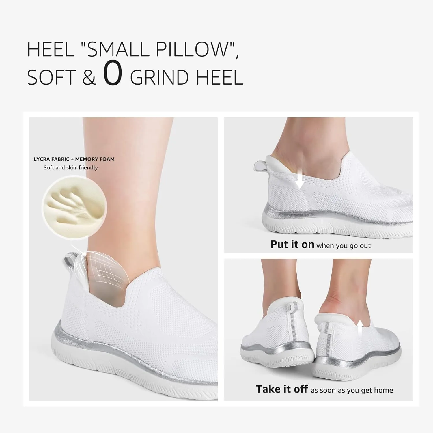 STQ Slip On Sneakers for Women Lightweight Walking Shoes Comfortable Breathable Mesh with Arch Suuport
