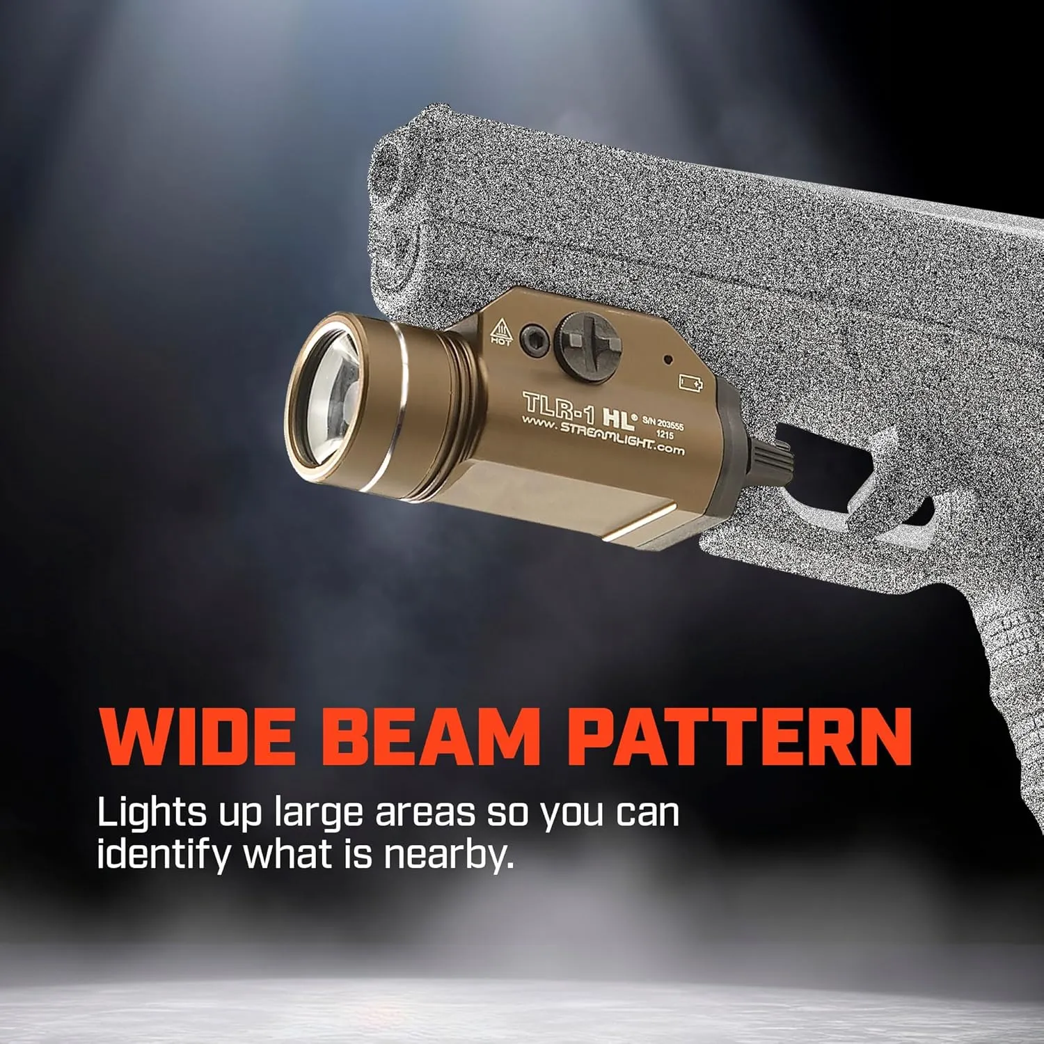 Streamlight 69266 TLR-1 HL 1000-Lumen Mounted Weapon Light with Rail Locating Keys, Flat Dark Earth