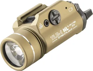 Streamlight 69266 TLR-1 HL 1000-Lumen Mounted Weapon Light with Rail Locating Keys, Flat Dark Earth