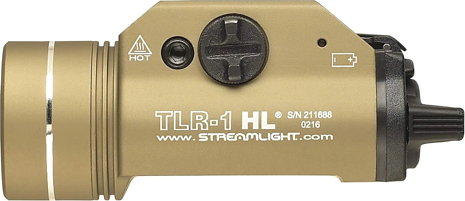 Streamlight 69266 TLR-1 HL 1000-Lumen Mounted Weapon Light with Rail Locating Keys, Flat Dark Earth