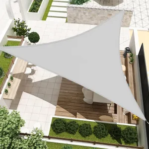 Sun Shade Sail 12'x12'x12' Waterproof Equilateral Triangle Heavy Duty UV Block Canopy Awning for Patio Backyard Lawn Garden Outdoor Activities, Light Grey