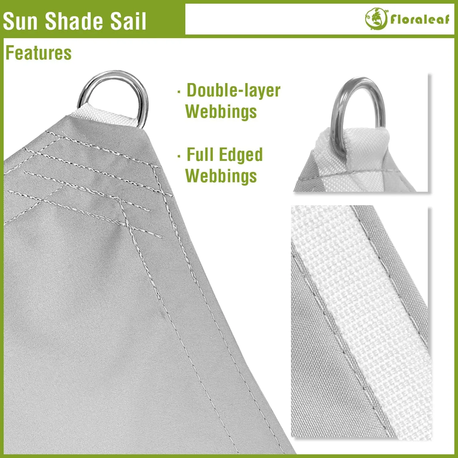 Sun Shade Sail 12'x12'x12' Waterproof Equilateral Triangle Heavy Duty UV Block Canopy Awning for Patio Backyard Lawn Garden Outdoor Activities, Light Grey