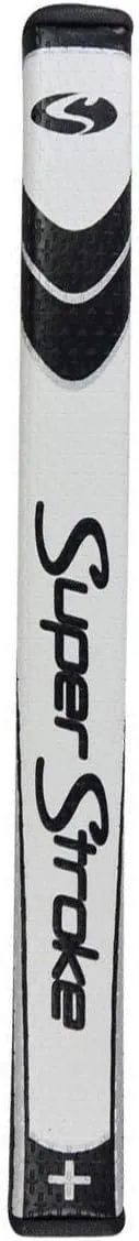 Superstroke Slim Putter Grip, Oversized, Lightweight Golf Grip, Non-Slip, 10.50" L X 1.30" W, USGA Approved, White/Black, Plus 3.0 XL