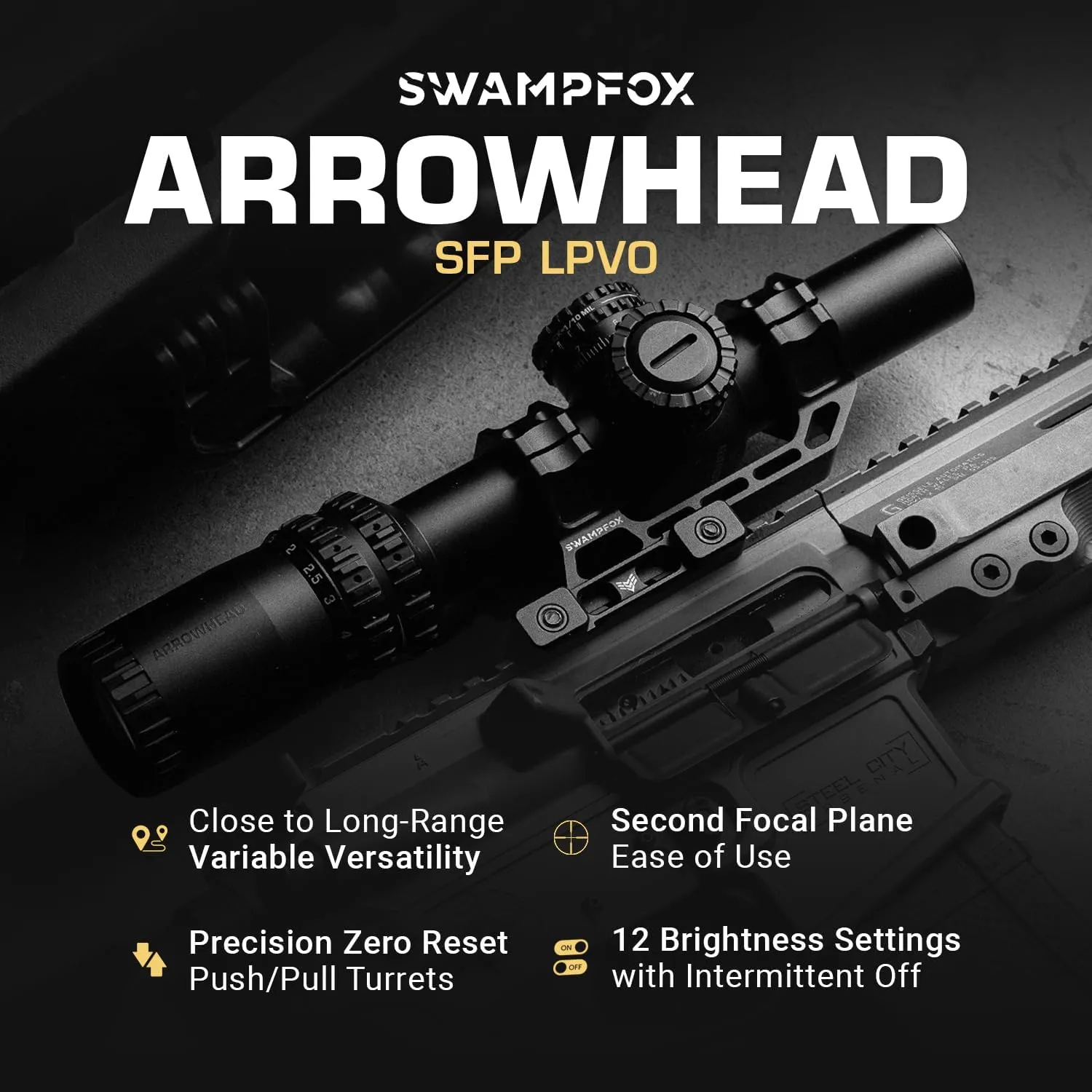 Swampfox Arrowhead SFP LPVO, 1-10x24, 30mm