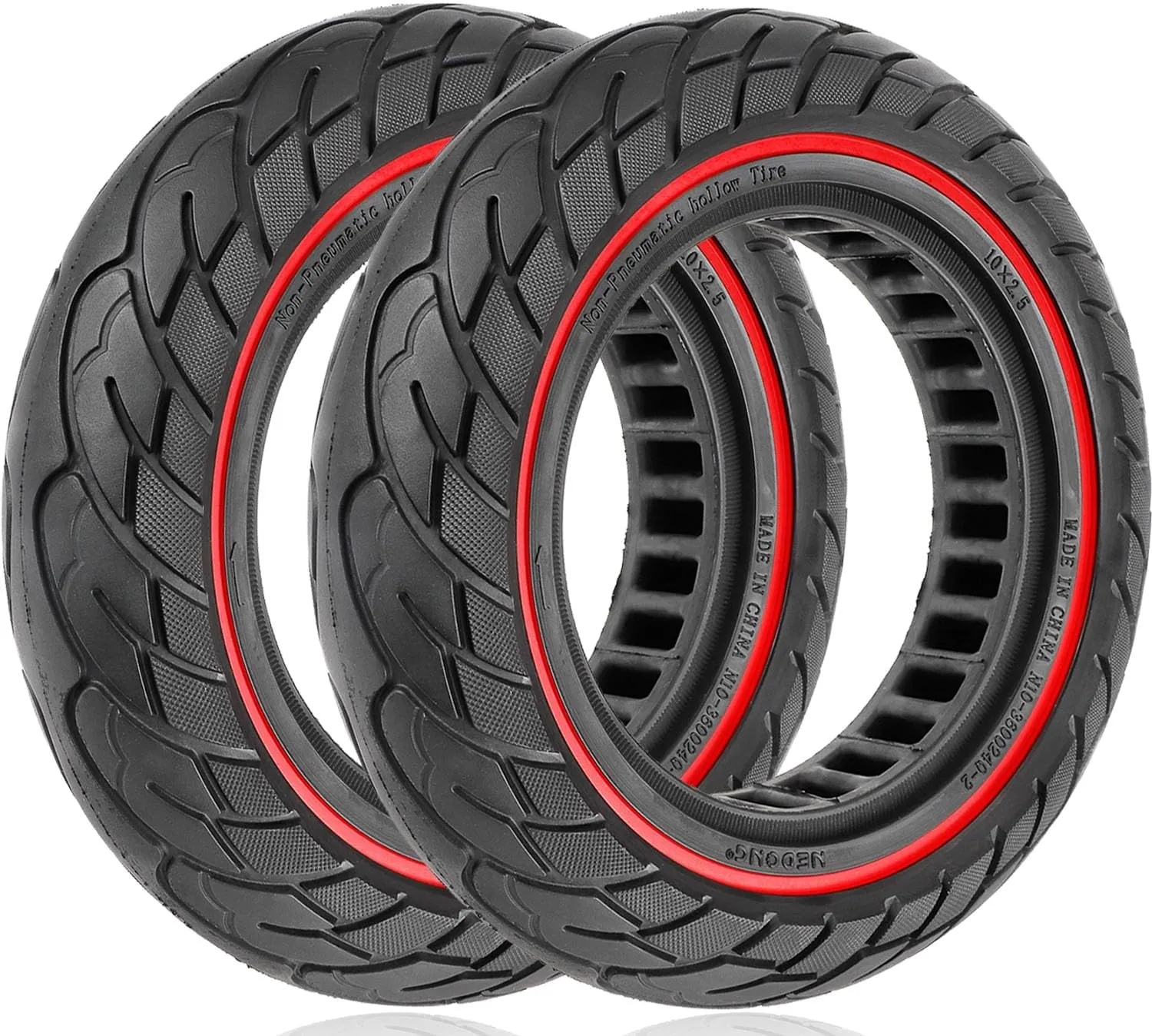 SYACHI 2PCS 10x2.50 Scooter Tire for Segway Ninebot MAX G30 G30P G30LP/Hiboy S2 MAX No Inflation, Maintenance-Free, Puncture-Resistant 60/70-6.5 Electric Scooter Replacement Wheel