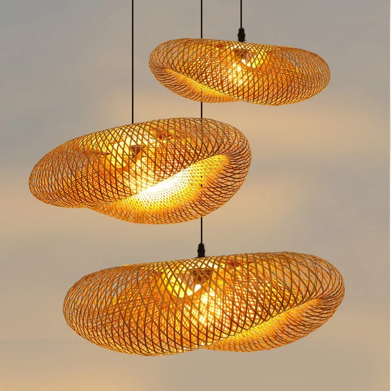 Taavita Flat Rattan Ceiling Light