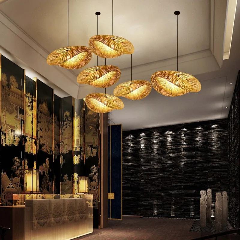 Taavita Flat Rattan Ceiling Light