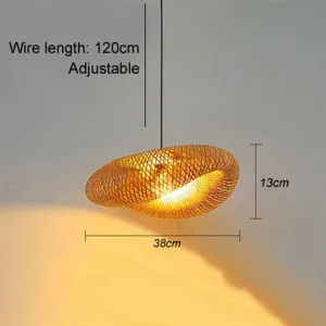 Taavita Flat Rattan Ceiling Light