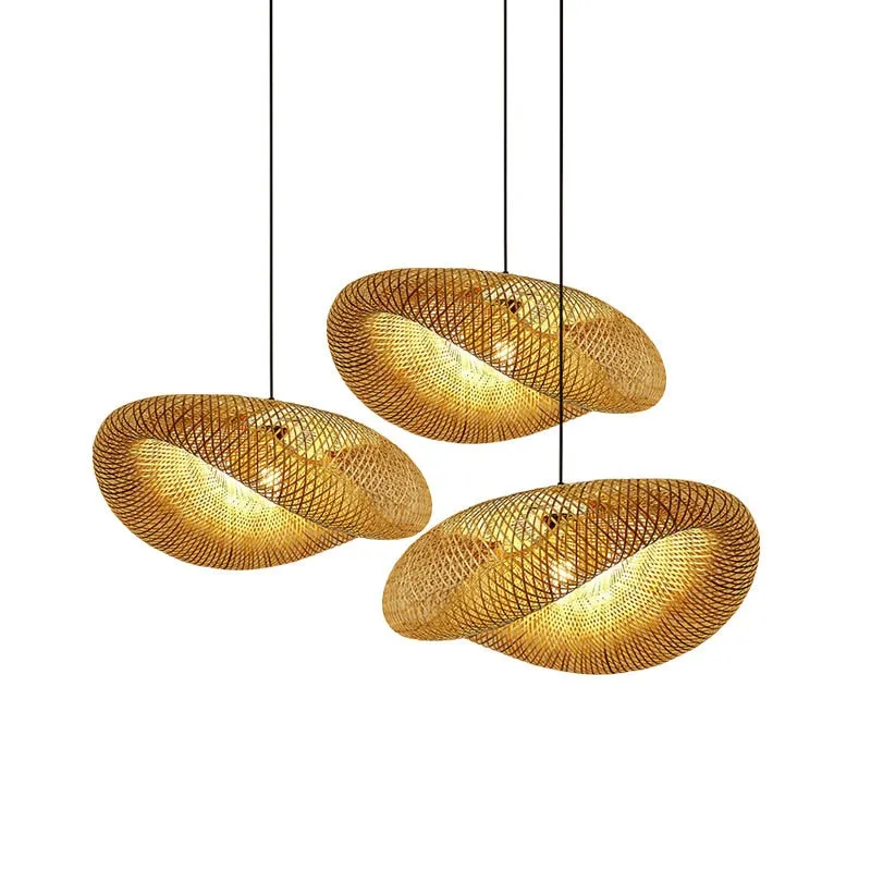 Taavita Flat Rattan Ceiling Light