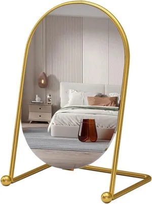Table Desk Vanity Makeup Mirror Desktop Vertical Makeup Mirror Home Bedroom Dressing Table Girls Beauty Mirror Bathroom Simple Makeup Mirror Portable Small Cosmetic Mirror (Color : Small)