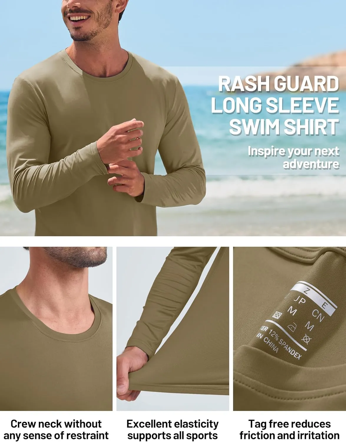 TACVASEN Men's Long Sleeve UPF 80  Shirts Sun Protection UV SPF Shirts Rash Guard Fishing Running Quick Dry Lightweight