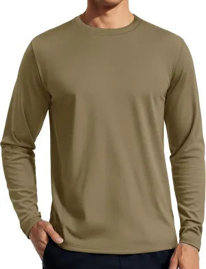 TACVASEN Men's Long Sleeve UPF 80  Shirts Sun Protection UV SPF Shirts Rash Guard Fishing Running Quick Dry Lightweight
