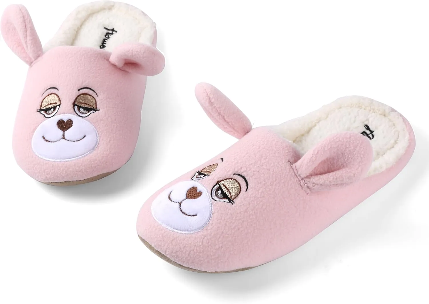 Teddy Bear Sleepy Eyes Slippers Comfy Slip-On for Boys/Girls (Unisex)
