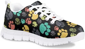 Tennis Shoes for Kids Girls Lightweight Running Sneakers Breathable Mesh Comfy Cute Print Walking Shoes