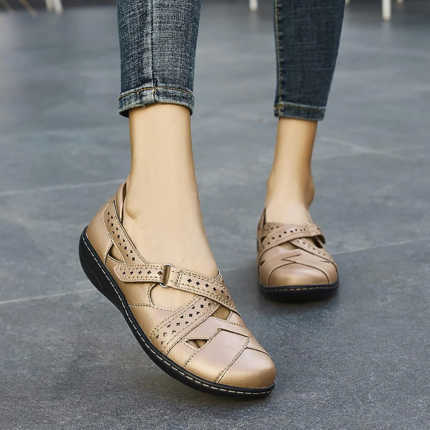 TERRIKAT Women's Casual Loafers Cute Slip On Comfort Walking Flats Leather Driving Moccasins Fashion Closed Toe Boat Shoes