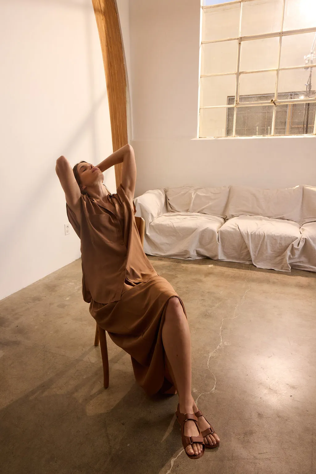 The Walking Sandal in Cognac