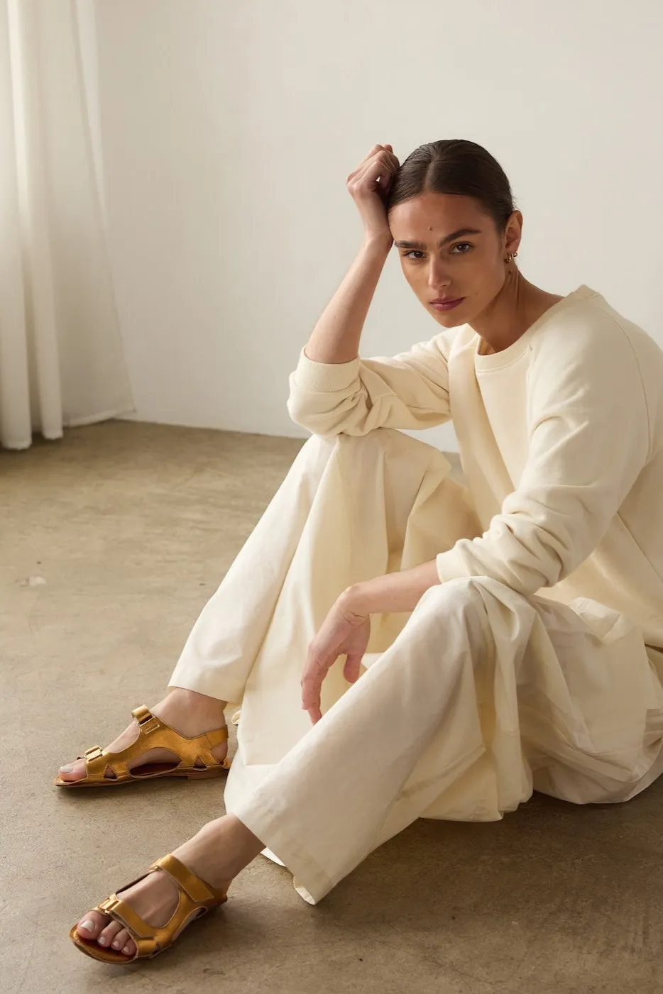 The Walking Sandal in Metallic Bronze