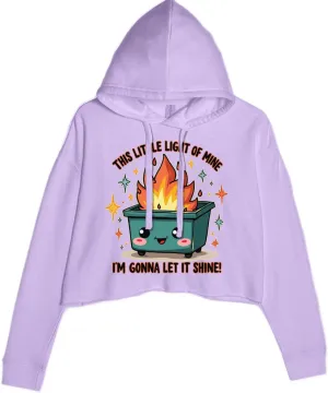 This Little Light of Mine Dumpster Fire Smile Face Cropped Fleece Hoodie, Soft & Cozy, Trendy Fit