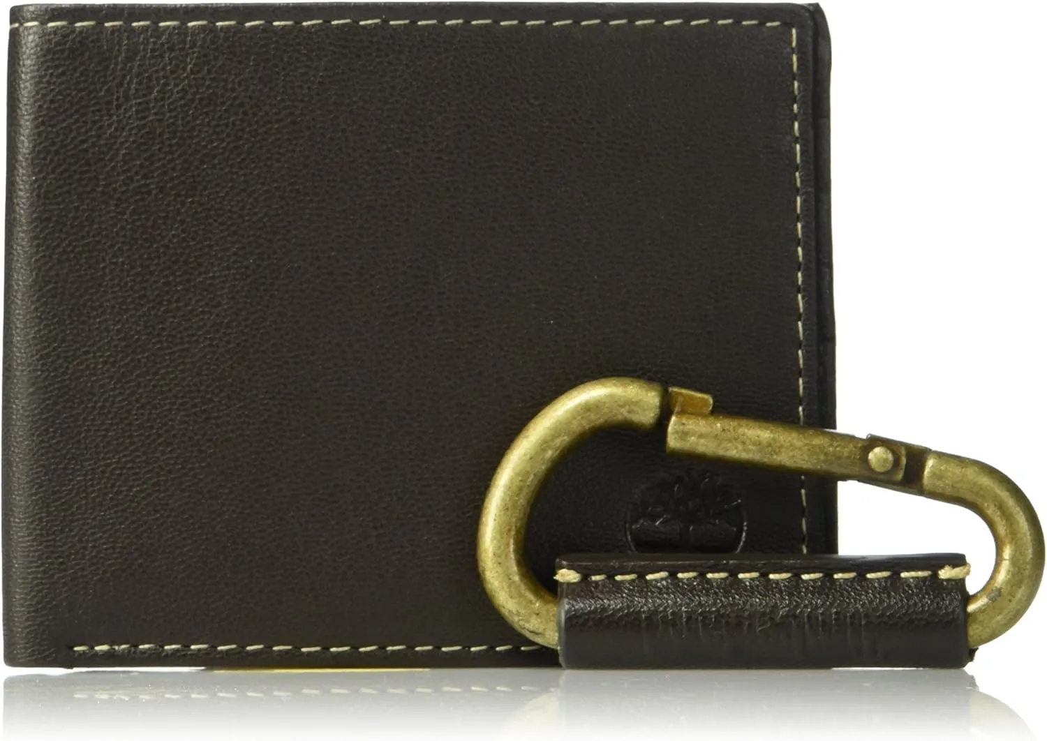 Timberland Men's Leather Wallet and Carabiner Gift Set, One Size, brown