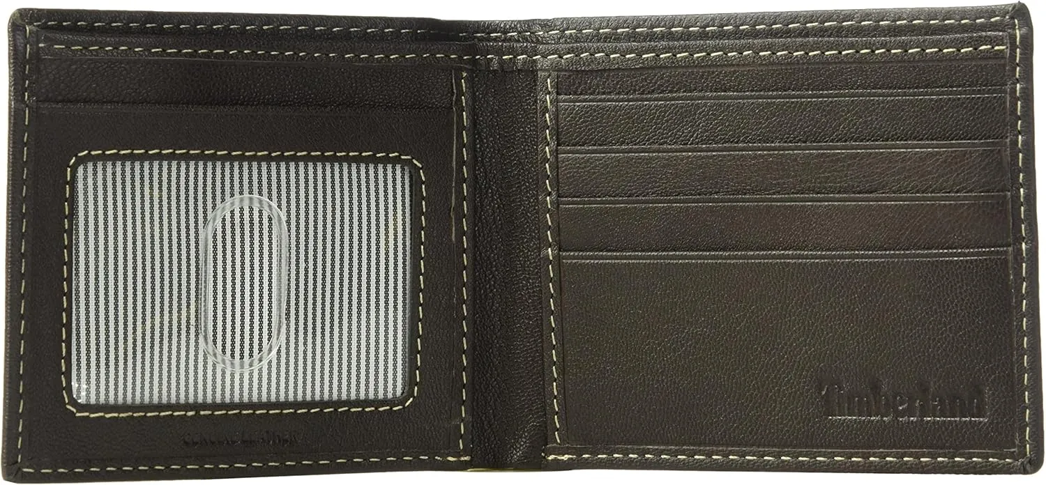 Timberland Men's Leather Wallet and Carabiner Gift Set, One Size, brown