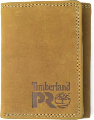 Timberland PRO Men's Leather RFID Trifold Wallet with Id Window