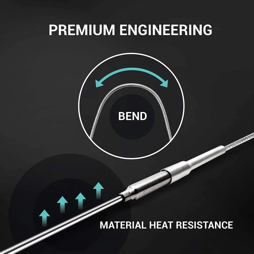 TL1915SL K-Type Inconel 600 Flexible Thermocouple Temperature Sensor Probes -40~2012°F, 1.6mm / 150mm 1.6mm /150mm