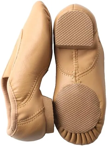 TMA EYES Girls' Slip-on Leather Dance Shoes, Comfortable and Non Slip