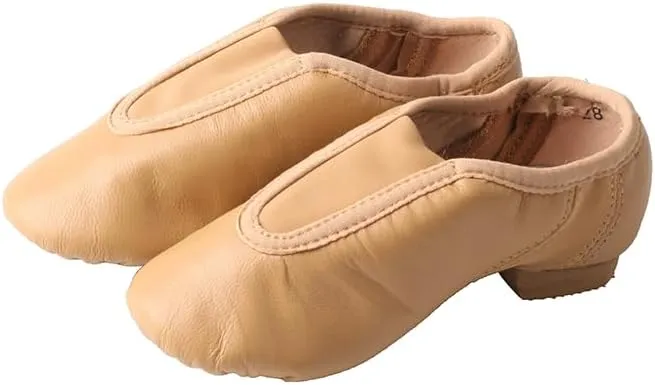 TMA EYES Girls' Slip-on Leather Dance Shoes, Comfortable and Non Slip