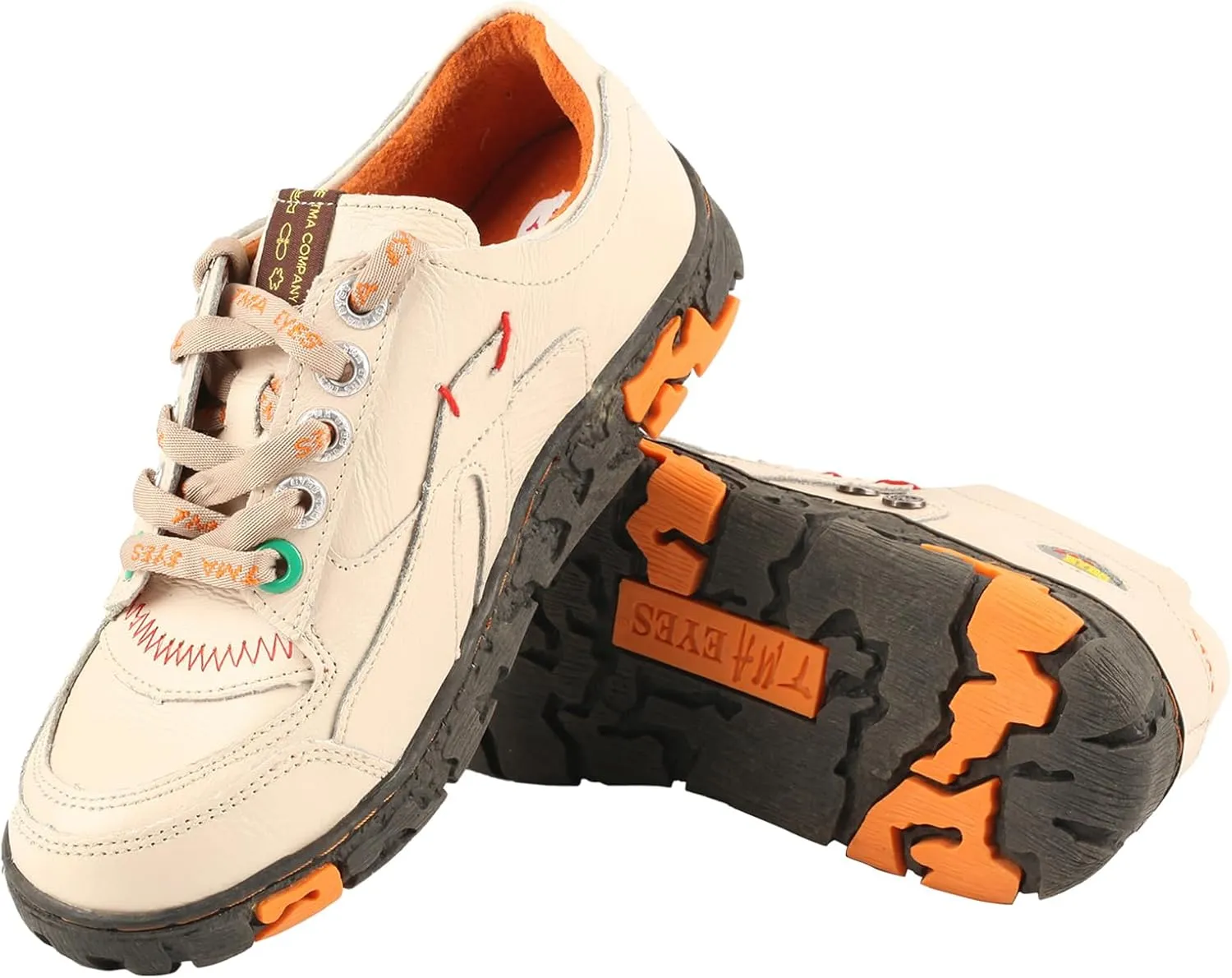 TMA EYES Women's Leather Soft Sole Non-Slip lace-up Walking Shoes