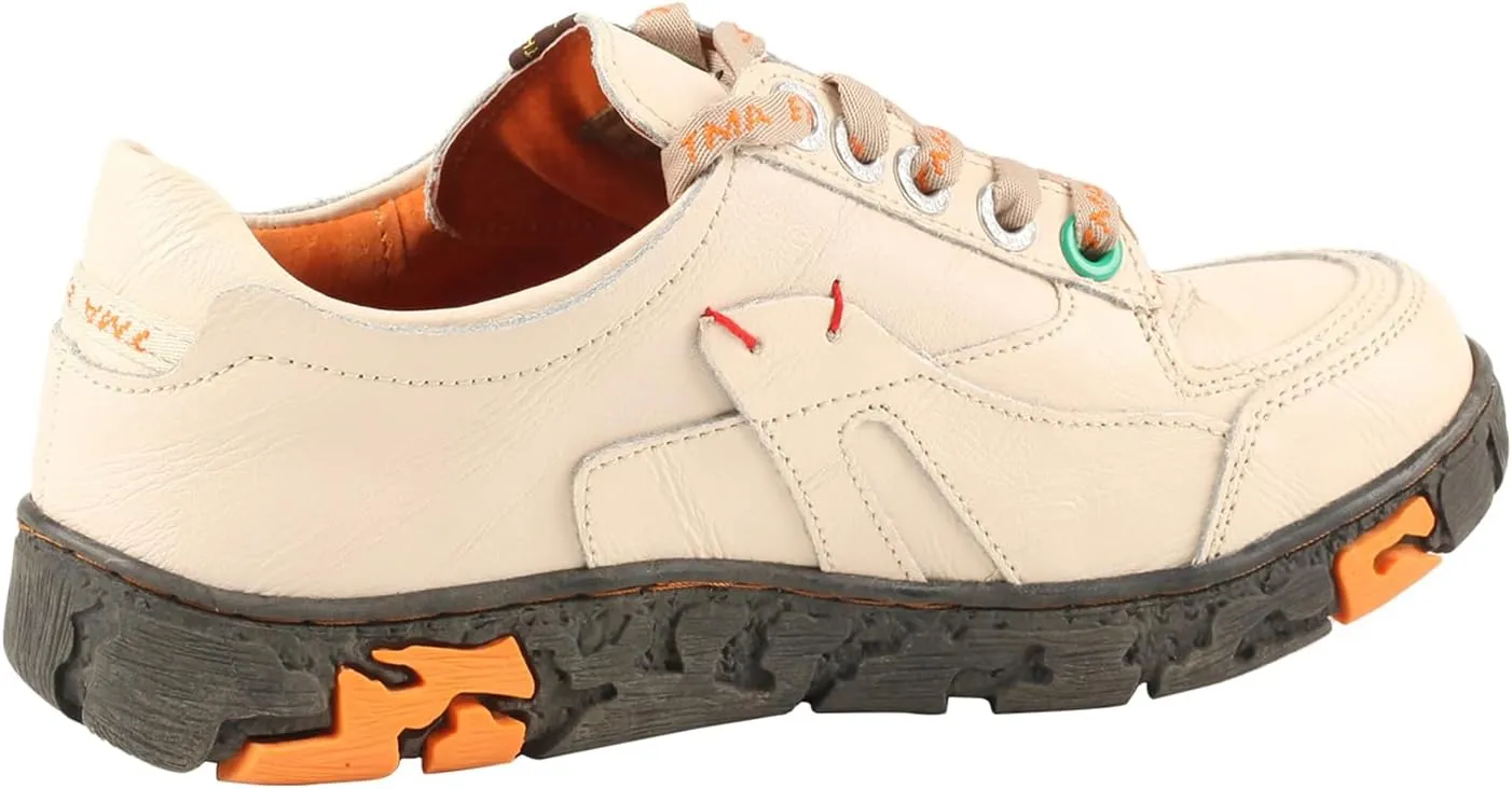 TMA EYES Women's Leather Soft Sole Non-Slip lace-up Walking Shoes