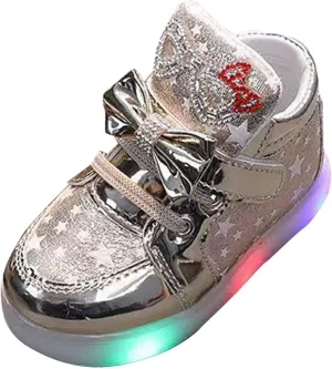 Toddler Boys Girl Light Up Flat Shoes Kids 𝗖artoon Lace-Up Luminous Sport High Top Flashing Casual Anti-Slip Sneakers
